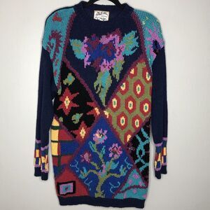 Heirloom Collectibles Womens Small Intarsia Knit Crew Neck Pullover 1991 Sweater